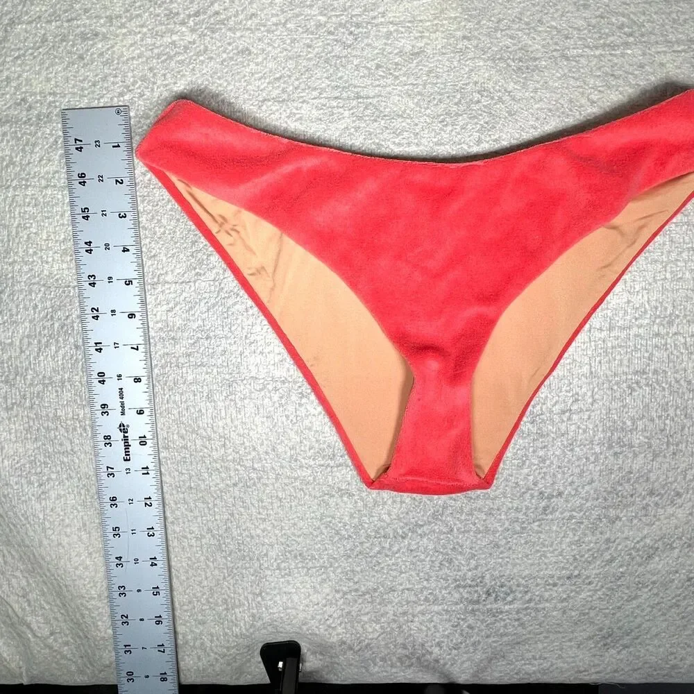 J.Crew Curved-waist‎ cheeky bikini bottom in terry Size XL NEW BK550 COR